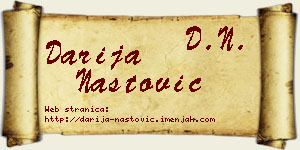 Darija Nastović vizit kartica